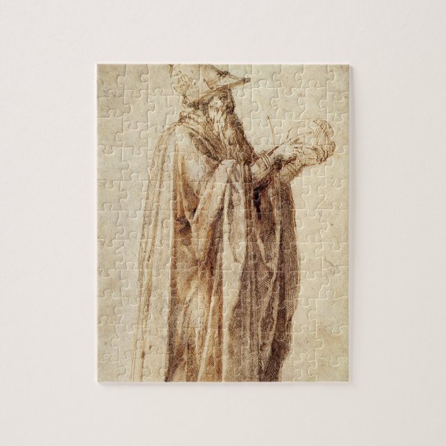 Puzzle Philosophe grec avec crâne humain par Michelangelo (Vertical)