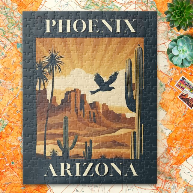 Puzzle Phoenix Arizona Retro Travel Poster (Créateur téléchargé)
