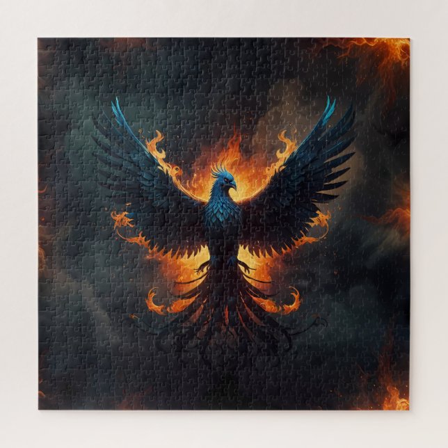 Puzzle Phoenix Bird Rising avec flammes (Vertical)