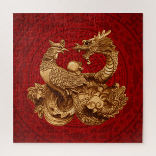 Puzzle Phoenix et Dragon - en rouge