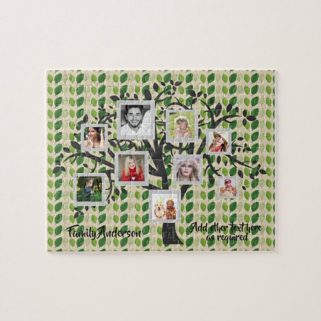 Puzzle Photo Collage Family Tree Modèle Personnalisé 2 (Horizontal)