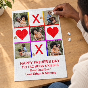 Puzzle Photo Collage Tic Tac Toe Hugs Baisers Pères LG