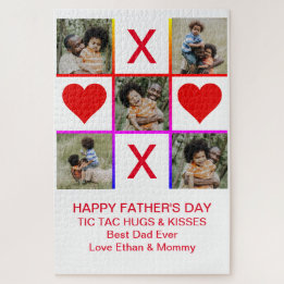 Puzzle Photo Collage Tic Tac Toe Hugs Baisers Pères LG