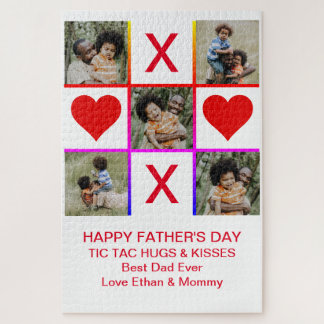 Puzzle Photo Collage Tic Tac Toe Hugs Baisers Pères LG