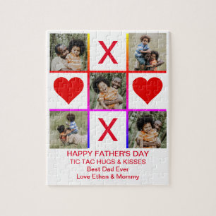 Puzzle Photo Collage Tic Tac Toe Hugs Baisers Pères SM