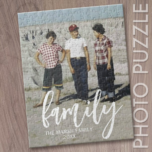 Puzzle Photo complète - Texte de la famille de scripts ve