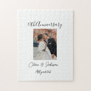 Puzzle photo de 10 ans de mariage nom couple Romanti