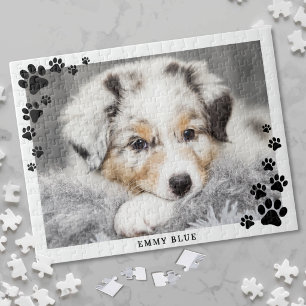 Puzzle Photo de chien minimaliste moderne avec empreinte