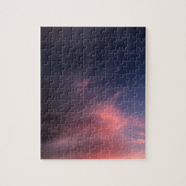 Puzzle Photo de ciel rose dégradé avec nuages (Vertical)