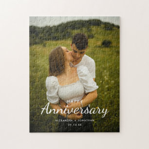 Puzzle Photo de couple de mariage moderne Joyeux Annivers