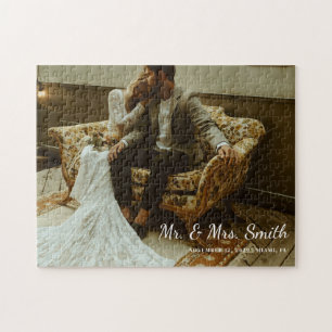 Puzzle Photo de couple de mariage moderne M. et Mme jeune