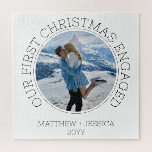 Puzzle Photo de couple moderne Notre premier Noël fiancés