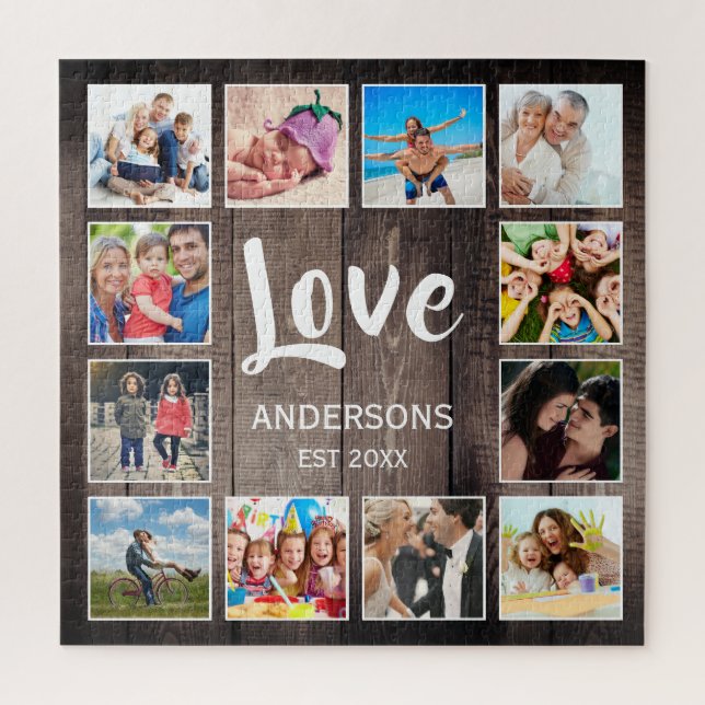 Puzzle Photo de Custom Collage Rustic Farmhouse Love Fami (Vertical)