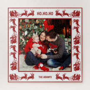 Puzzle Photo de famille de Noël en traîneau du Père Noël