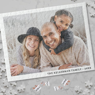 Puzzle Photo de famille élégant simple personnalisé