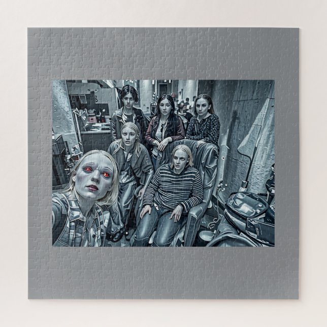 Puzzle Photo de famille étrange sur le thème d'Halloween (Vertical)