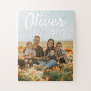 Puzzle Photo de famille moderne simple ludique en script 