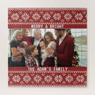 Puzzle Photo de famille Noël Flocon de neige nordique
