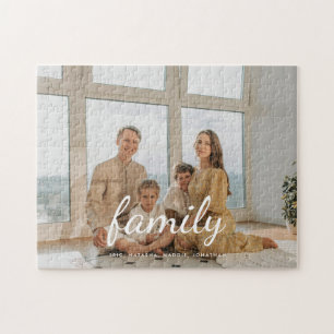 Puzzle Photo de famille personnalisé avec écriture minima