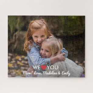 Puzzle Photo de famille personnalisée We Love You Mom