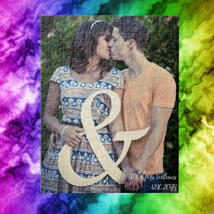 Puzzle Photo de fiançailles de couple de mariage, cadeau