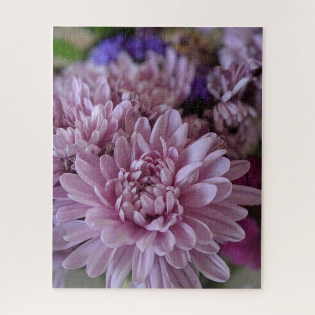 Puzzle Photo de fleur de chrysanthème rose (Vertical)