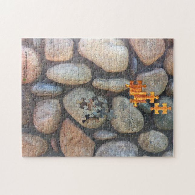 Puzzle Photo de fond de River Rock Wall (Horizontal)