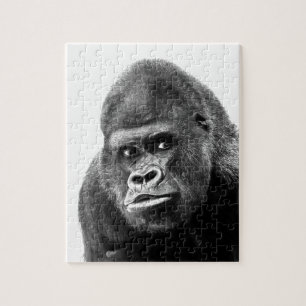 Puzzle Photo de gorille blanche noire - Animaux