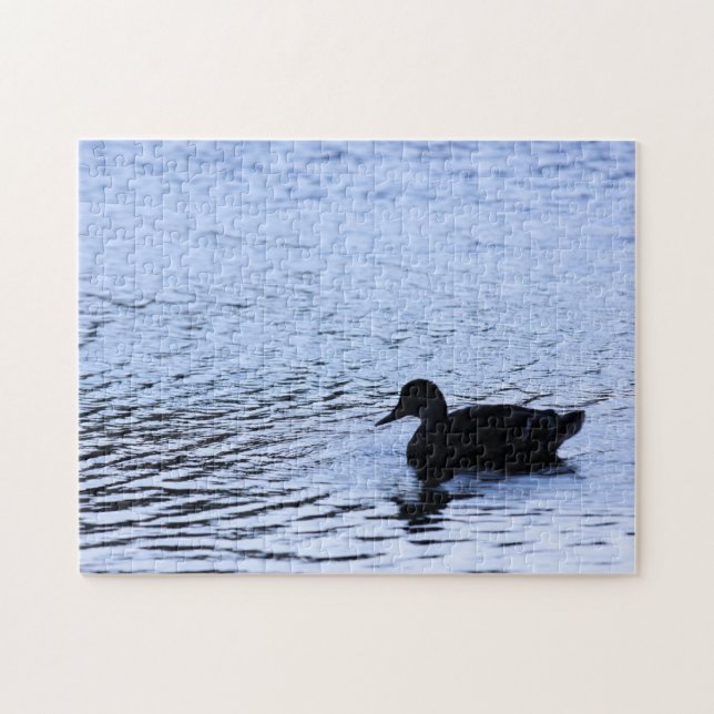 Puzzle Photo de la silhouette d'un canard solitaire avec  (Horizontal)