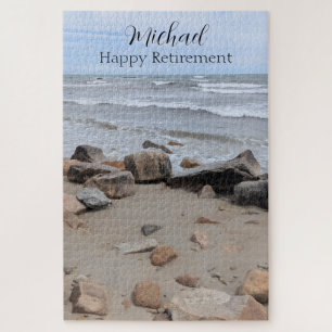 Puzzle Photo de plage océanique avec message spécial et n