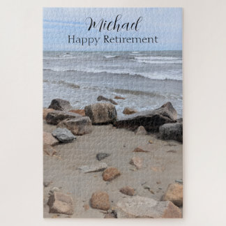 Puzzle Photo de plage océanique avec message spécial et n