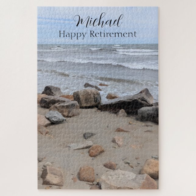 Puzzle Photo de plage océanique avec message spécial et n (Vertical)