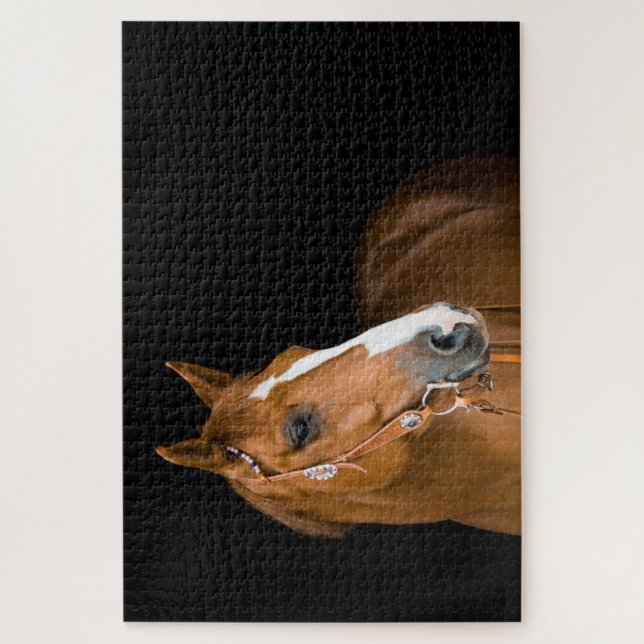 Puzzle Photo de Quarter Horse Brun Blanc Noir (Vertical)