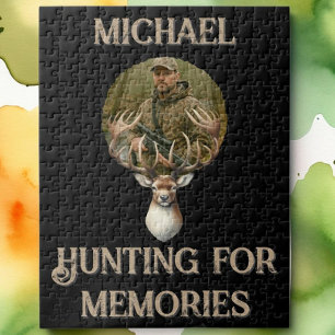 Puzzle Photo de souvenirs de chasse rustique avec bois de