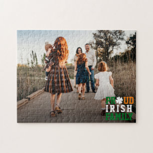 Puzzle Photo de trèfle chanceux de famille irlandaise fiè