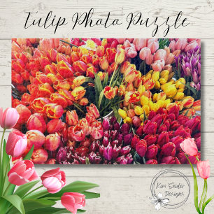 Puzzle Photo de Tulipes en rose, jaune, orange et violet