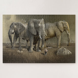 Puzzle Photo d'éléphants géants