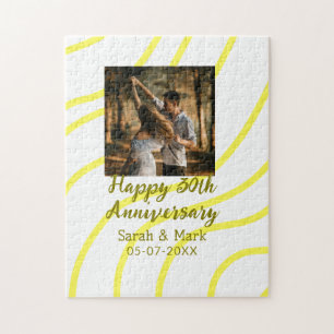 Puzzle Photo doré jaune 30e anniversaire de mariage nom