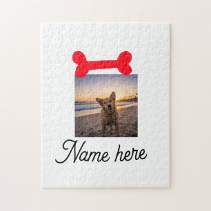 Puzzle Photo d'os de chien rouge cadeaux simples pour chi