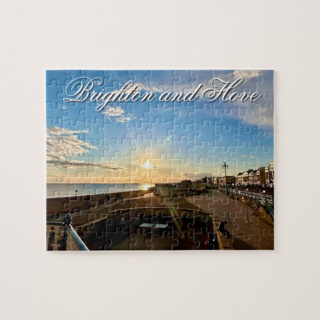Puzzle Photo du coucher du soleil sur la mer de Brighton  (Horizontal)