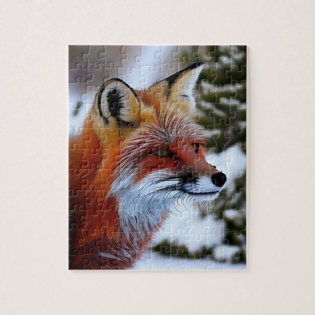 Puzzle Photo d'un Renard Rouge dans la neige (Vertical)