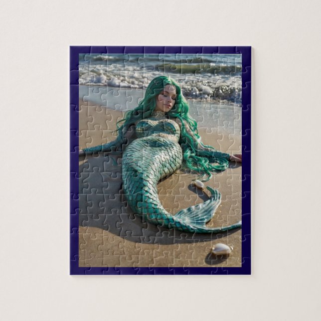 Puzzle Photo d'une sirène sur la plage (Vertical)