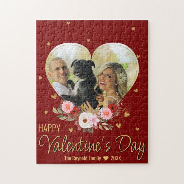 Puzzle Photo Heart Gold Parties scintillant Heart Valenti (Vertical)