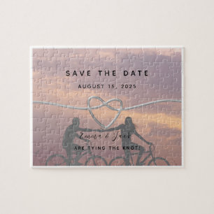 Puzzle Photo Mariage Enregistrer La Date Invitation