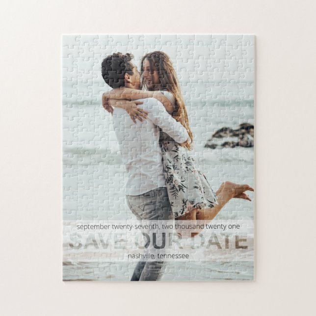 Puzzle Photo Mariage moderne Sauvez notre date (Vertical)