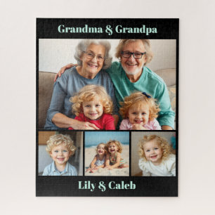 Puzzle Photo personnalisé de grand-mère, grand-père et pe