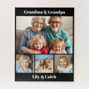 Puzzle Photo personnalisé de grand-mère, grand-père et pe