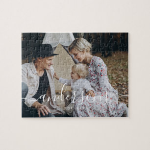 Puzzle Photo personnalisée avec nom de famille et année d