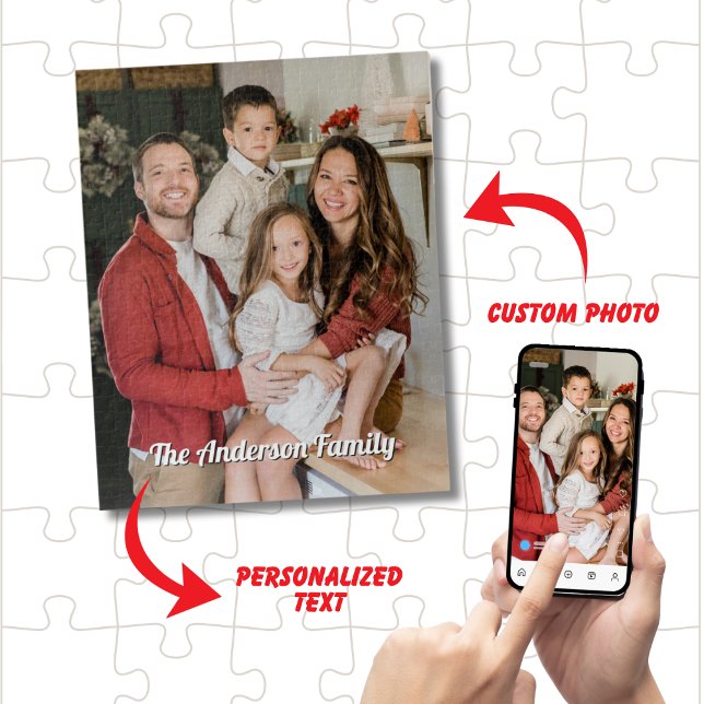 Puzzle Photo personnalisée avec texte personnalisé cadeau (Unique Gift Idea Custom Photo Personalized Text Photo Jigsaw Puzzle Gift Big Size Many Pieces)