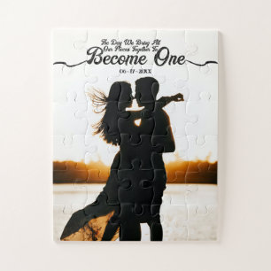 Puzzle Photo personnalisée & Date Unité Jour de mariage